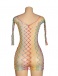Ohyeah - Long Sleeve Fishnet Dress - Rainbow - M photo-5