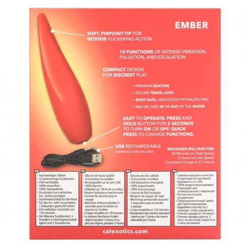 CEN - Red Hot Ember 10功能防水尖頭振動器 - 紅色 照片