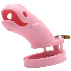 FAAK - Long Whale Chastity Cage - Pink photo