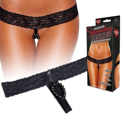 Hustler - Crotchless Stimulating Panties With Pearl Pleasure Beads - SM photo