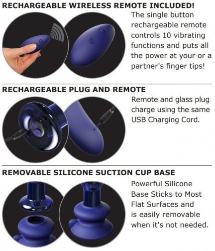 Icicles - Vibro Glass Plug No 83 - Blue photo