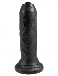 King Cock - 包皮型仿真假陽具 6'' - 黑色 照片