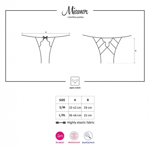 Obsessive - Miamor Crotchless Panties - Black - L/XL photo