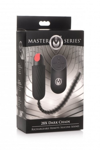 Master Series - 7X Dark Chain Urethral Sound - Black photo