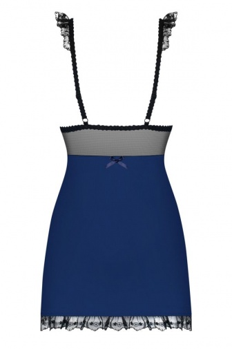 Obsessive - 825-CHE-6 襯裙和丁字褲 - 深藍色 - L/XL 照片