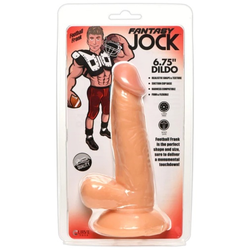 Jock - 6.75" Football Frank Dildo w Balls - Flesh photo