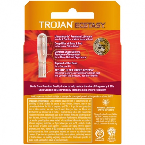 Trojan - Ecstasy Ultra Ribbed 3's Pack photo