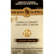 Trojan - Supra Thinnest Non-latex Condoms 6's Pack photo