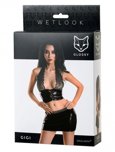 Glossy - Gigi Wetlook Set - Black - L photo