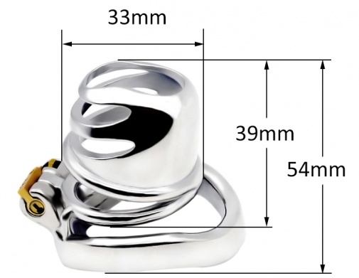 FAAK - Chastity Cage 13 w Curved Ring 45mm - Silver photo