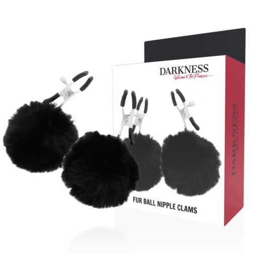 Darkness - Fur Ball Nipple Clamps - Black photo