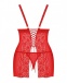Obsessive - Blossmina 连身裙和丁字裤 - 红色 - 4XL/5XL 照片-8
