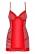 Obsessive - 827-CHE-3 連身裙和丁字褲 - 紅色 - L/XL 照片-5