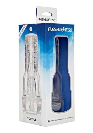 Fleshlight - Fleshjack Go Torque Ice 扭纹式透明后庭飞机杯 照片