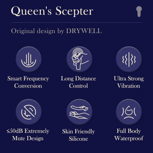 Drywell - 女王權杖 情侶震動器 - 白色 照片