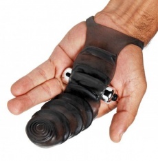 Master Series - Bang Bang G-Spot Vibrating Finger Glove - Black photo
