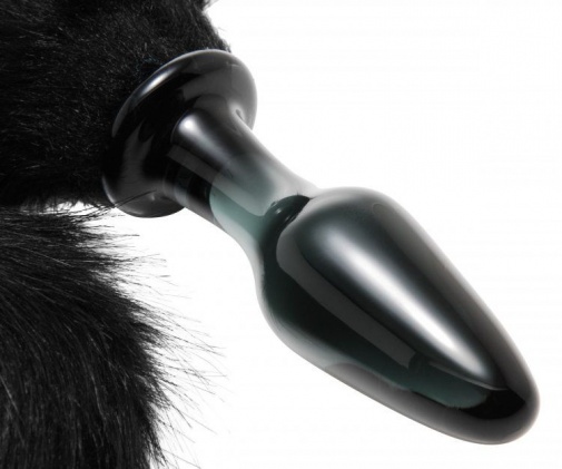 Tailz - Midnight Fox Glass Plug with Tail - Black photo