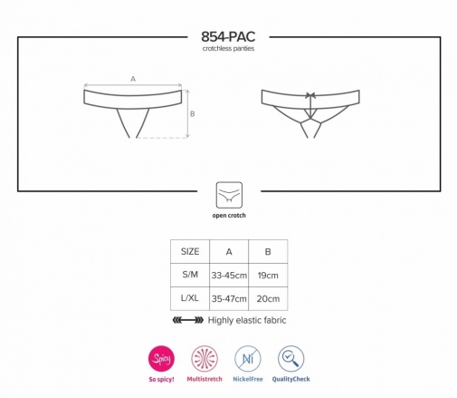 Obsessive - 854-PAC-1 Crotchless Panties - Black - L/XL photo