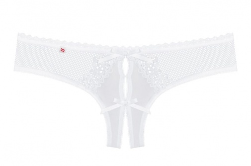 Obsessive - Alabastra Crotchless Thong - White - S/M photo