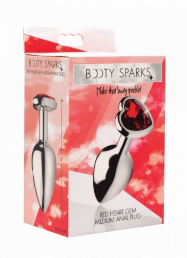 Booty Sparks - Heart Gem Anal Plug M-size - Red photo