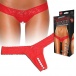 Hustler - Clitoral Stimulating Thong With Beads - Red - ML photo-4