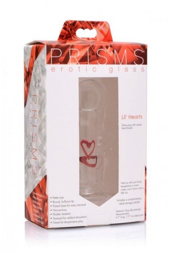 Prisms Erotic Glass - Lil Hearts Plug - Clear photo