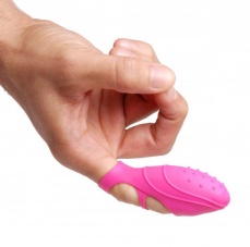 Frisky - 矽胶G点震动手指套 - 粉红色 照片