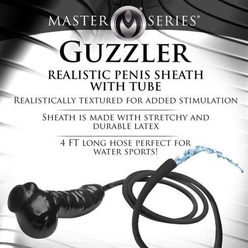 Master Series - Guzzler Penis Sheath w Tube - Black photo