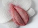 Big White Statement Orchid Vagina Brooch photo-6