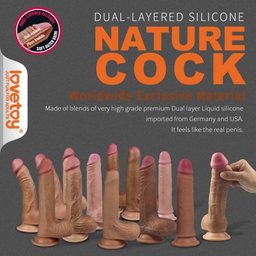 Lovetoy - 7" Dual Layered Nature Cock - Brown photo