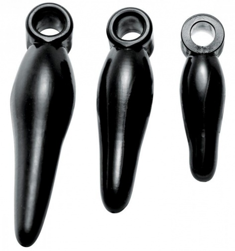 Frisky - 手指套型後庭塞 3件裝 - 黑色 照片