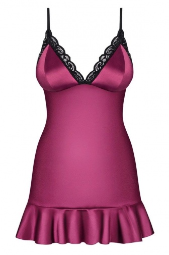 Obsessive - 845-CHE-5 Chemise & Thong - Pink - S/M photo