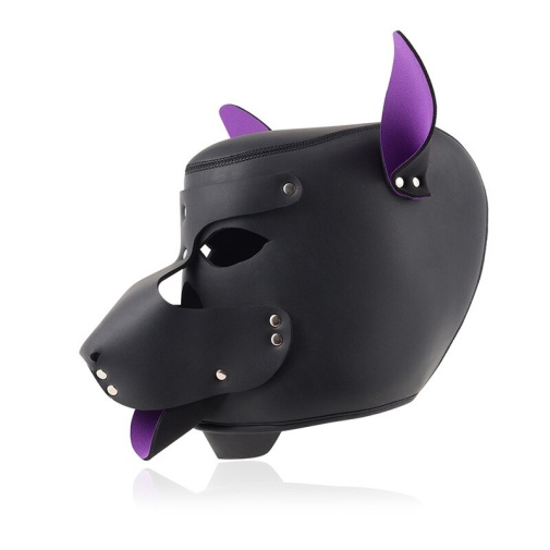 MT - Face Mask w Leash - Purple/Black photo