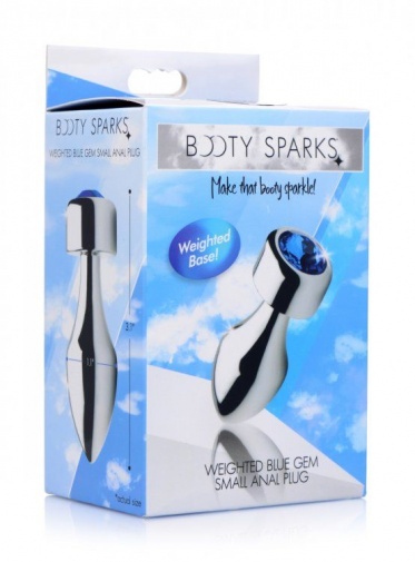 Booty Sparks - Gem Weighted Anal Plug S-size - Blue photo