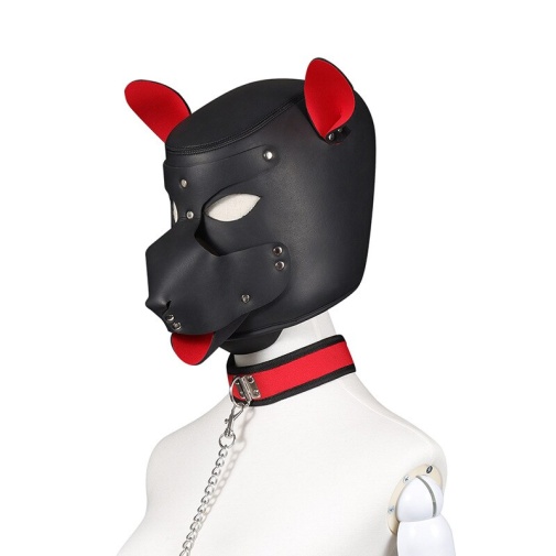 MT - 帶皮帶的面罩 - 紅色/黑色 照片