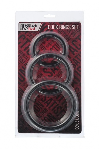 Black&Red - Cock Rings Set - Black photo