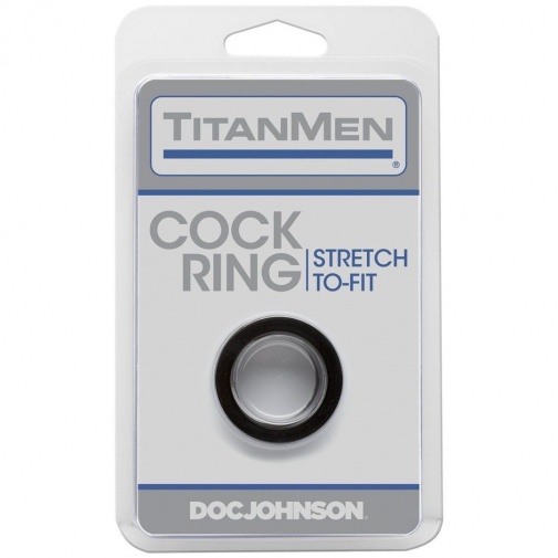 Doc Johnson - TitanMen Stretch-to-Fit Cock Ring- Black photo