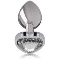 Intense - 金属心型宝石后庭肛塞 中码 - 透明色 照片