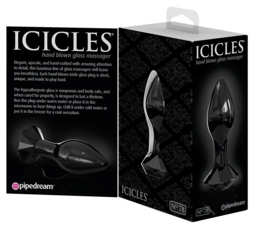 Icicles - 玻璃珠宝款后庭按摩器78号 - 黑色 照片