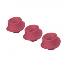 Womanizer - 矽膠更換頭 大碼3個裝 - 紅桑莓色 照片