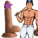 Jock - 棒球员Brian 的 7" 仿真阳具配睾丸 - 焦糖色 照片-2