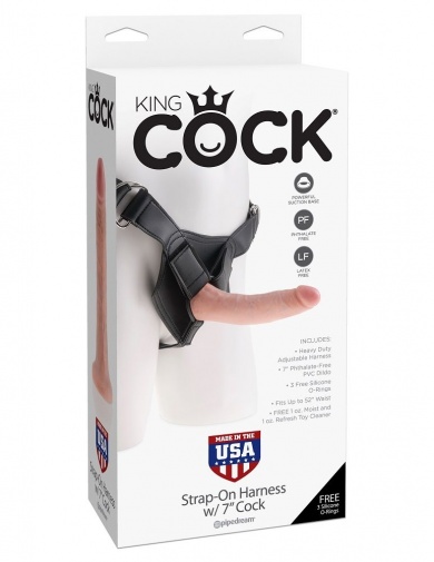 King Cock - Strap-On Harness 7″ Cock - Flesh photo