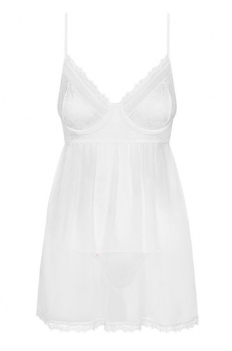 Obsessive - Favoritta 連衣裙和丁字褲 - 白色 - S/M 照片