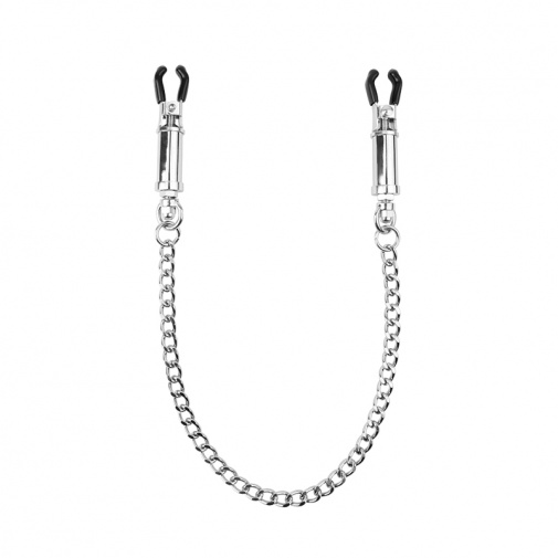 Chisa - Pinch Nipple Clamps w Chain - Silver photo