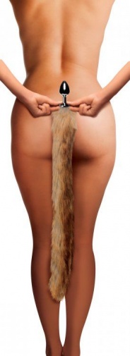 Tailz - Extra Long Mink Tail Anal Plug - Brown photo